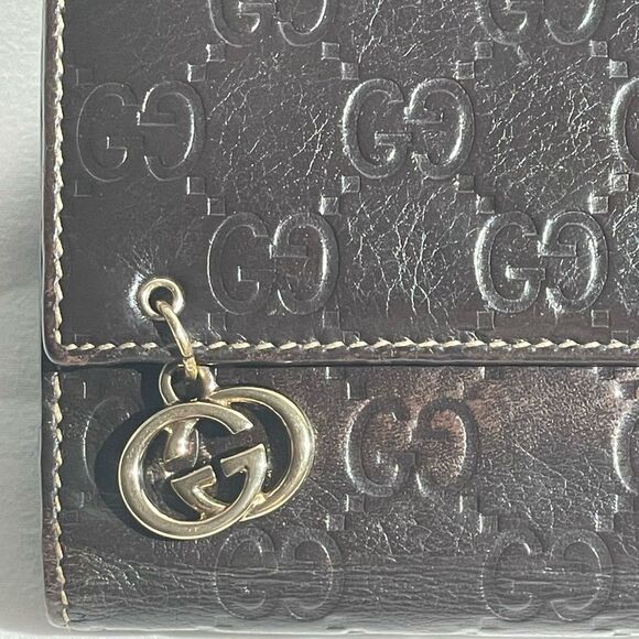 Gucci Interlocking G French Wallet Guccissima Leather Long - Picture 6 of 16
